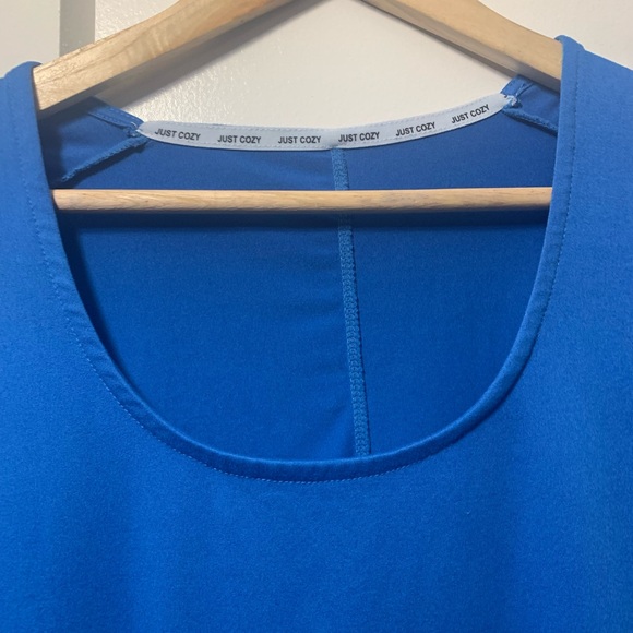 Just Cozy Small Blue Women's Short Sleeve Top - Picture 2 of 3